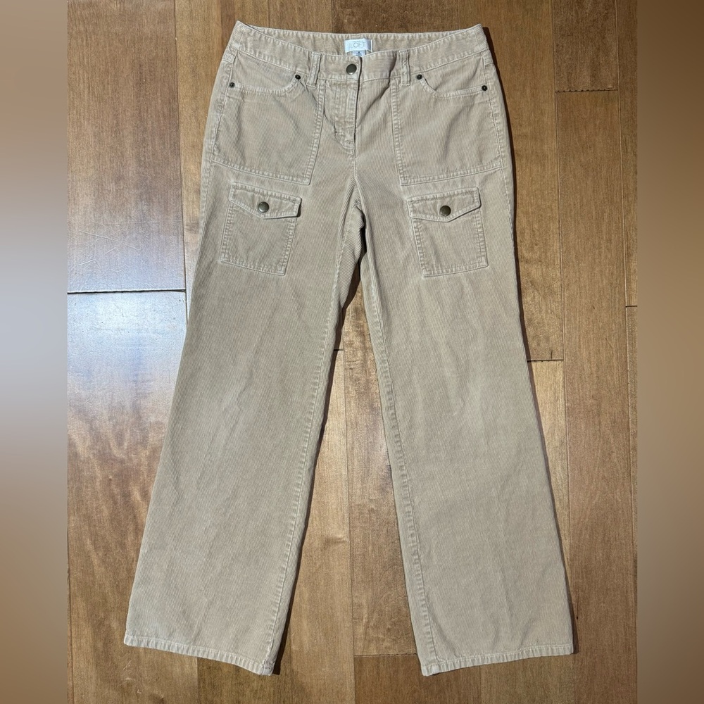 Ann Taylor Loft Corduroy Pants Tan Women’s 8 Straight Leg 6-Pocket 100% Cotton